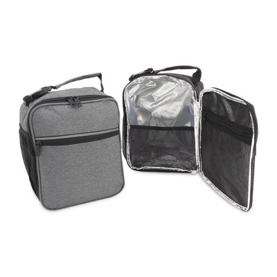Bolsa térmica de nylon com dois compartimentos, capacidade de 6 litros. Com bolso telado e tela m...