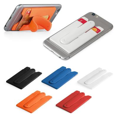 Porta cartões para celular em silicone é um acessório versátil e prático, com autocolante no vers...