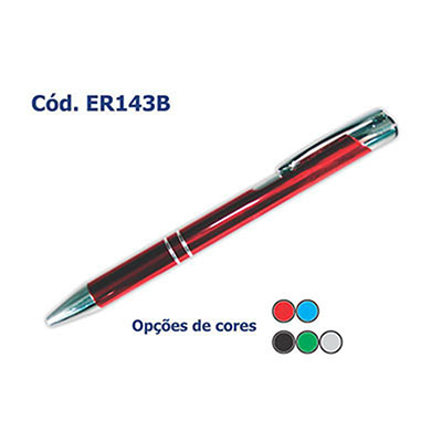 Caneta metálica em várias cores