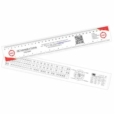 Régua 30 cm em plástico rígido transparente