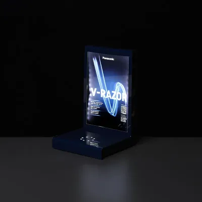 Display de acrílico iluminado com LED (ligado)