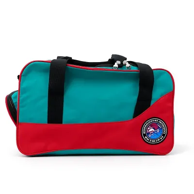Bolsa viagem média azul com vermelho