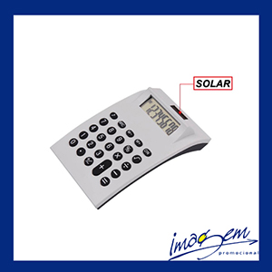 Calculadora de mesa solar branca
