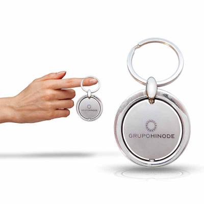 Chaveiro giratório de metal com gravação a laser