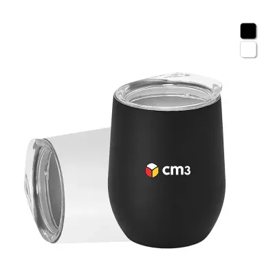  Copo Parede Dupla de Inox Fosco 400ml Personalizado