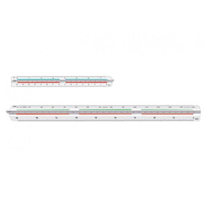 Régua com escalímetro triangular
