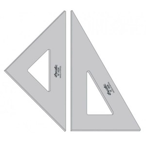 Régua com esquadro de acrílico fumê