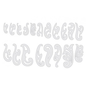 Régua com curvas francesas