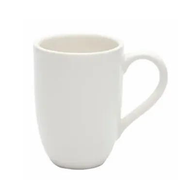 Caneca cerâmica branca com acabamento texturizado 