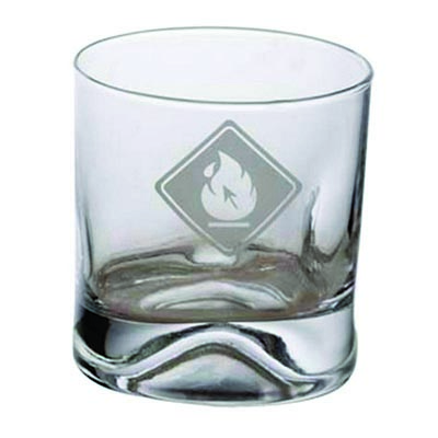 Copo de whisky amassadinho em vidro 250ml.