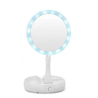 Espelho de aumento de mesa dobrável e articulável