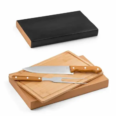 Kit churrasco 3 peças em caixa kraft 