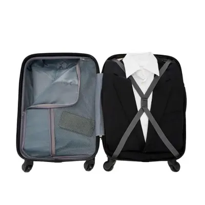 Mala de viagem com alça retrátil em metal e plástico