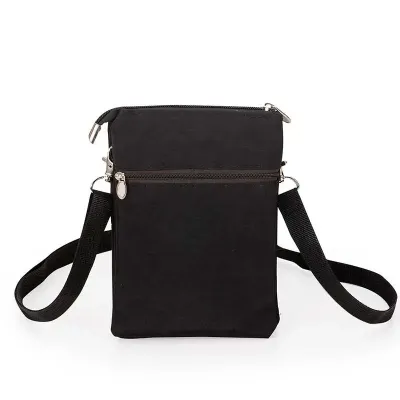 Mini bolsa transversal de nylon com plaquinha personalizável