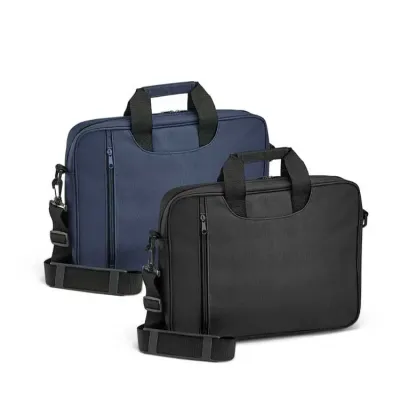 Pasta para notebook. Poliéster 600D. Para notebook até 14''. Alça de ombro ajustável. Bolso front...