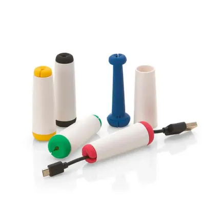 Organizador de cabos, Carretel interno para manter cabos enrolados corretamente, economizando esp...