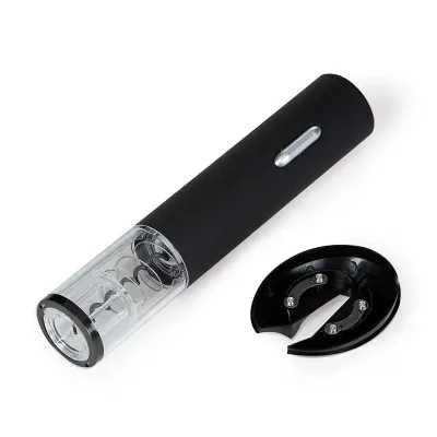 Saca rolhas elétrico com suporte cortador de lacre