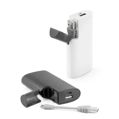 Bateria portátil. ABS. Bateria polímero de lítio. Capacidade: 4.000 mAh. Tempo de vida = 500 cicl...