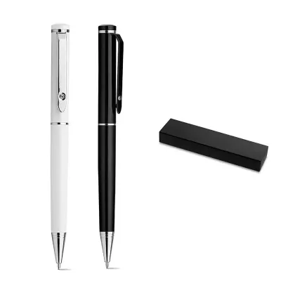 Esferográfica. Metal. Em estojo papel kraft. ø10 x 133 | Caixa: 180 x 43 x 22 mm.