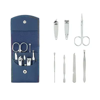 Kit manicure 7 peças em estojo de sintético