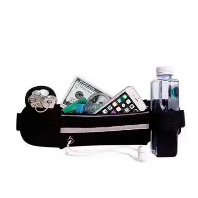 Pochete em neoprene com fecho plástico