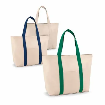 Sacola. 100% algodão canvas: 280 g/m². Bolso bolso frontal e bolso interior com zíper. Com fecho ...