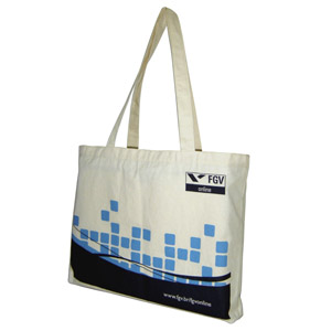 Ecofábrica - Ecobag ou bolsa personalizada em lona de algodão cru (artigo 150 g / m²) - Medidas: 42 (comprimento) x 34 (altura) x 5 (profundidade) cm.