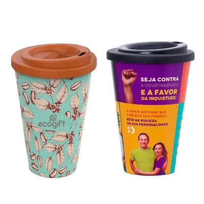 Copos personalizados com tampa