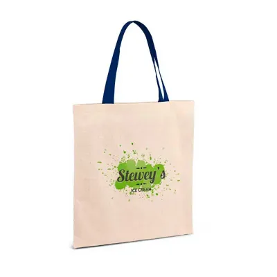 Ecobag confeccionada 100% em algodão com alças coloridas de 60cm para um uso leve e fácil no dia ...