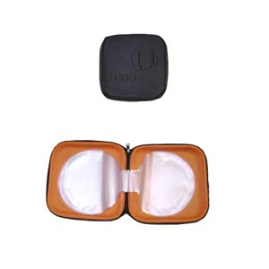 Porta-cd moldado em EVA, com revestimento em poliéster.