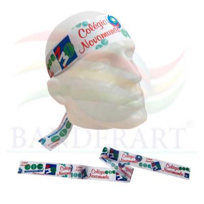 Fita para cabeça promocional confeccionada em tecido Duralon® 3x100cm Fabricado no Brasil.
