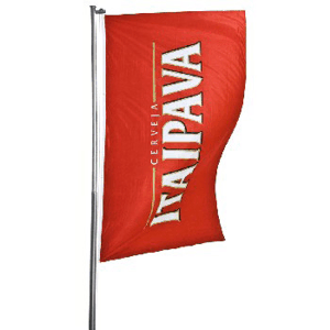 Bandeira personalizada confeccionada em tecido Duralon® 1,50x3,50m. 