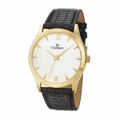 Relógio de pulso com pulseira de couro a prova d‘água