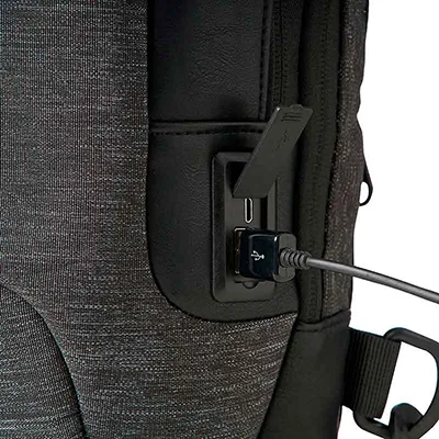 Mochila de Ombro USB Anti-Furto - conexão