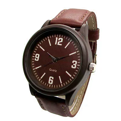 Relógio de pulso promocional LARC237 pulseira marrom com mostrador marrom