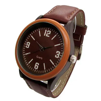 Relógio de pulso promocional LARC2312 cor marrom mostrador emborrachado