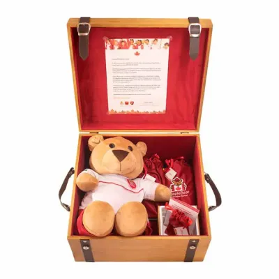 Caixa de Madeira MapleBear aberta