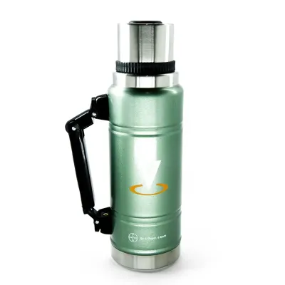 Garrafa térmica aço inox verde personalizada