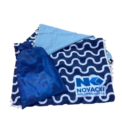 Canga toalha azul personalizada