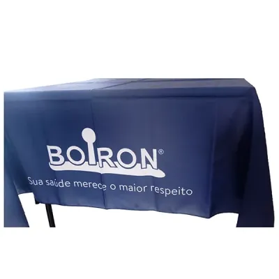 Toalha de mesa azul estampada
