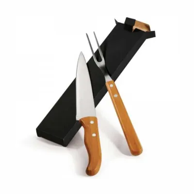 Kit churrasco com 2 peças em bambu e inox