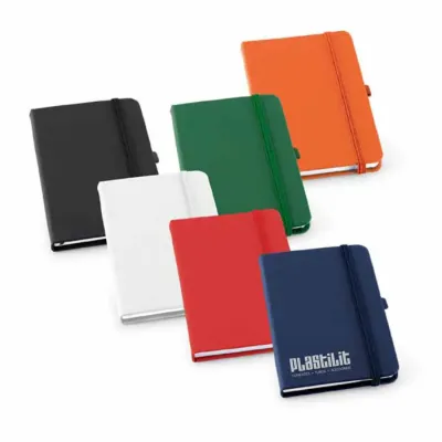Caderno capa dura com elástico várias cores